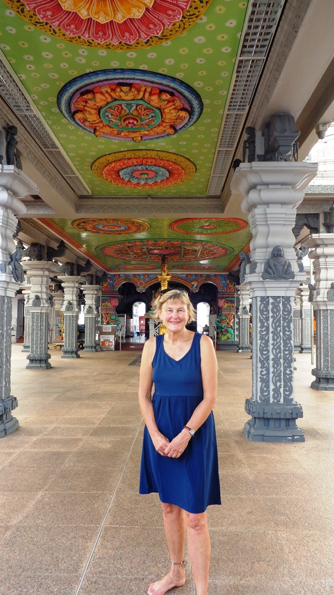 Author touring temple in Singapore’s Little India